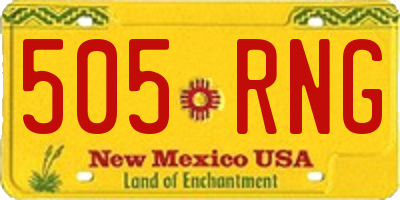 NM license plate 505RNG