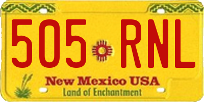 NM license plate 505RNL