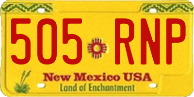 NM license plate 505RNP