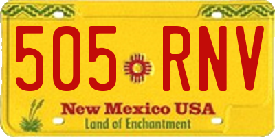 NM license plate 505RNV