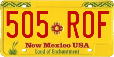 NM license plate 505ROF