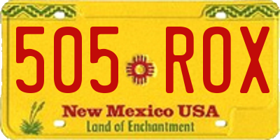 NM license plate 505ROX
