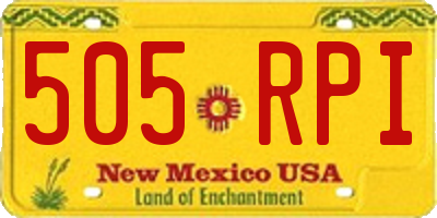 NM license plate 505RPI