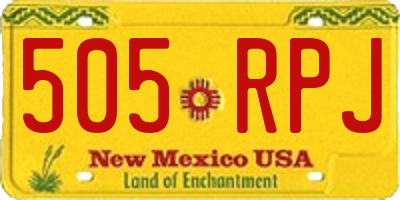 NM license plate 505RPJ