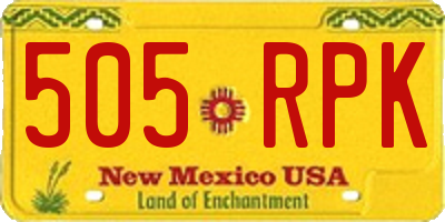 NM license plate 505RPK