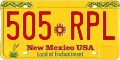 NM license plate 505RPL
