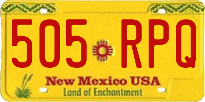 NM license plate 505RPQ