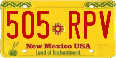 NM license plate 505RPV