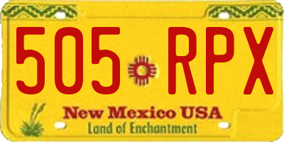 NM license plate 505RPX