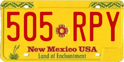NM license plate 505RPY