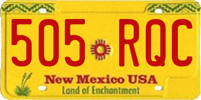 NM license plate 505RQC