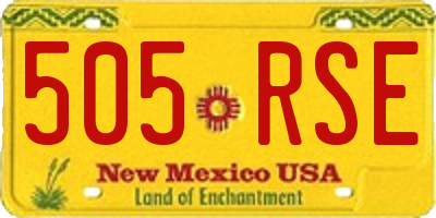 NM license plate 505RSE
