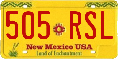 NM license plate 505RSL