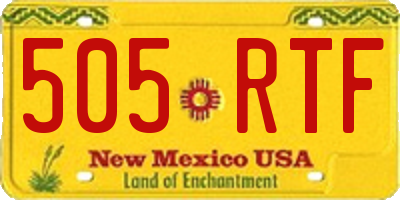 NM license plate 505RTF