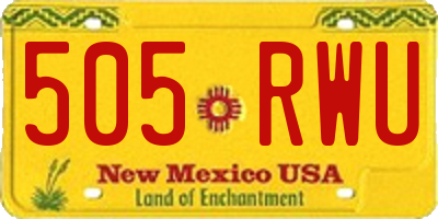 NM license plate 505RWU