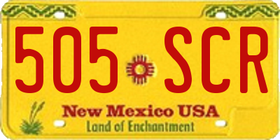 NM license plate 505SCR