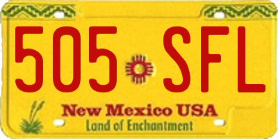NM license plate 505SFL
