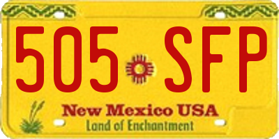 NM license plate 505SFP