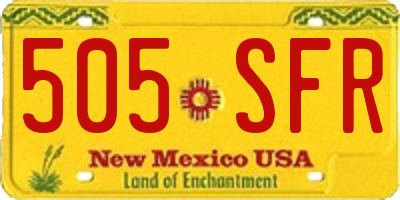 NM license plate 505SFR