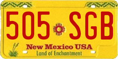 NM license plate 505SGB