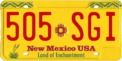 NM license plate 505SGI