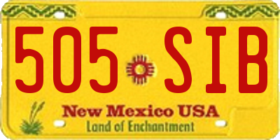 NM license plate 505SIB
