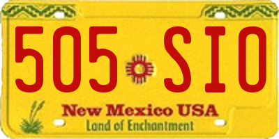 NM license plate 505SIO