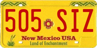 NM license plate 505SIZ