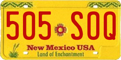 NM license plate 505SOQ