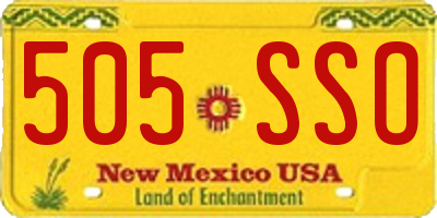 NM license plate 505SSO