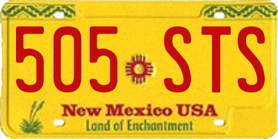 NM license plate 505STS