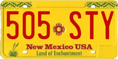 NM license plate 505STY