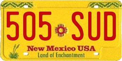 NM license plate 505SUD