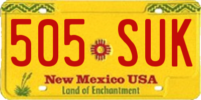 NM license plate 505SUK
