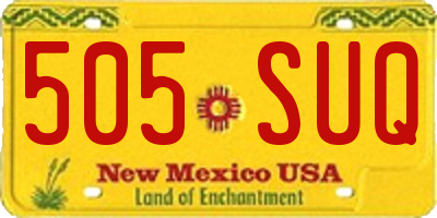 NM license plate 505SUQ