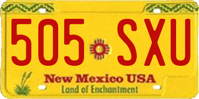 NM license plate 505SXU