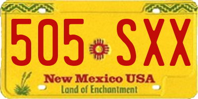 NM license plate 505SXX