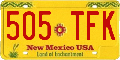 NM license plate 505TFK