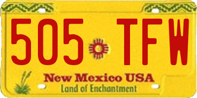 NM license plate 505TFW