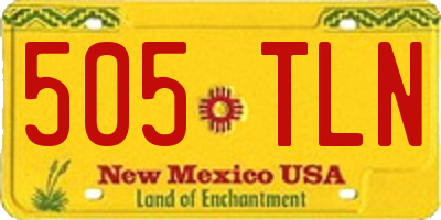 NM license plate 505TLN