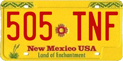 NM license plate 505TNF