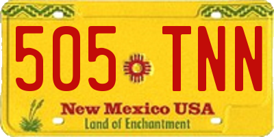 NM license plate 505TNN