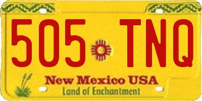 NM license plate 505TNQ