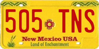 NM license plate 505TNS