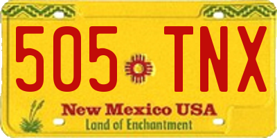 NM license plate 505TNX