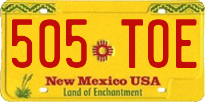 NM license plate 505TOE