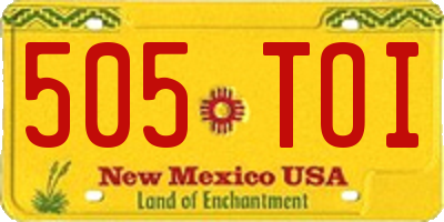NM license plate 505TOI