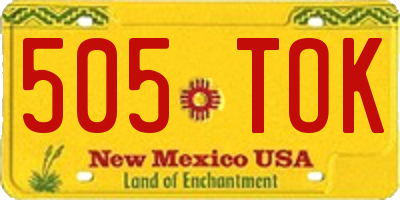 NM license plate 505TOK