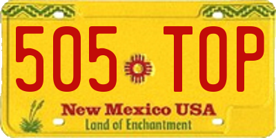 NM license plate 505TOP