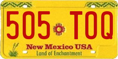 NM license plate 505TOQ